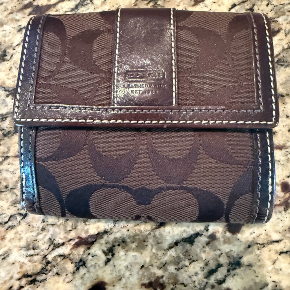 Coach Dark Brown Leather Wallet